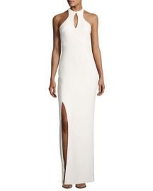 Likely Elston High-Neck Sleeveless Gown white at Neiman Marcus